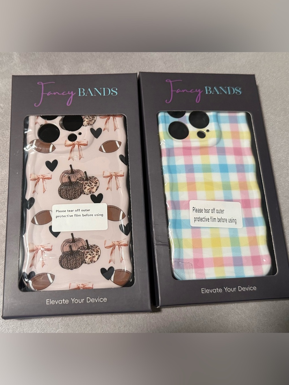 Fancy Bands Pink Pumpkin & Pastel Plaid Phone Case Duo iPhone 16 pro new in box